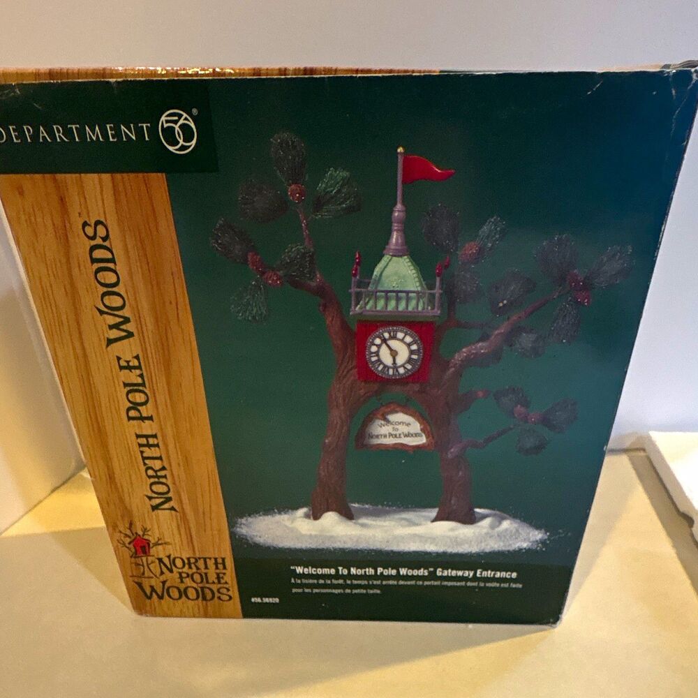 Department 56 North Pole Woods Welcome Gateway Entrance, Boxed 1997 Resin 6.5"